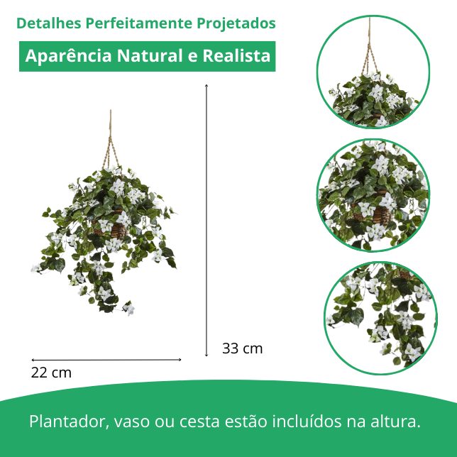 Cesta suspensa de buganvílias Artificial