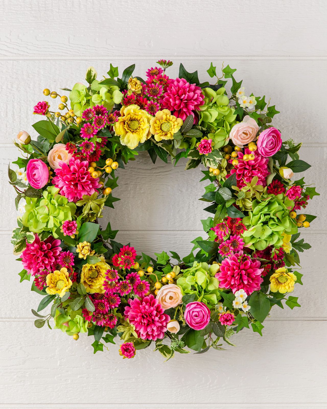 Guirlanda com flores artificiais 60cm