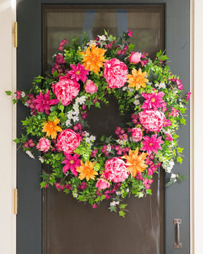 Guirlanda com flores artificiais 60cm