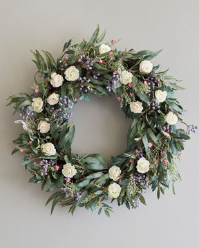 Guirlanda com flores artificiais 60cm